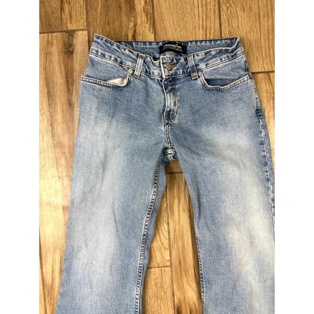 London Jean‎ Y2K Low Rise Bootcut Jeans Women's 4 Stretch Light Wash - Picture 10 of 13